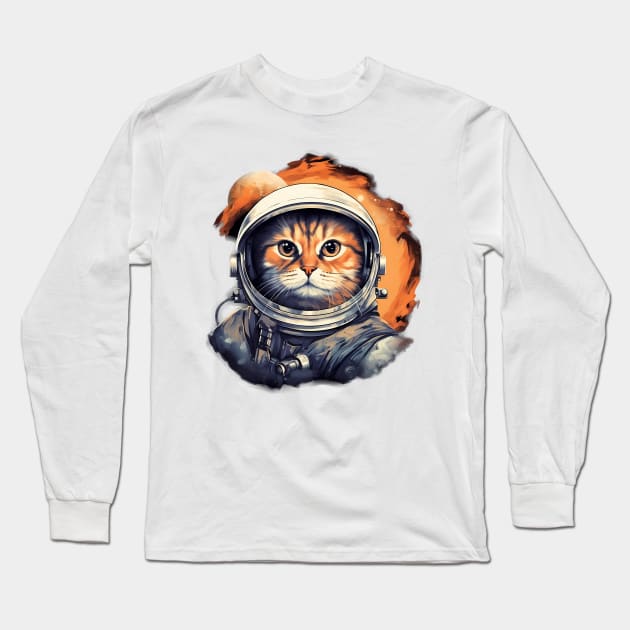 Astronaut Space Cat Long Sleeve T-Shirt by Purrestrialco